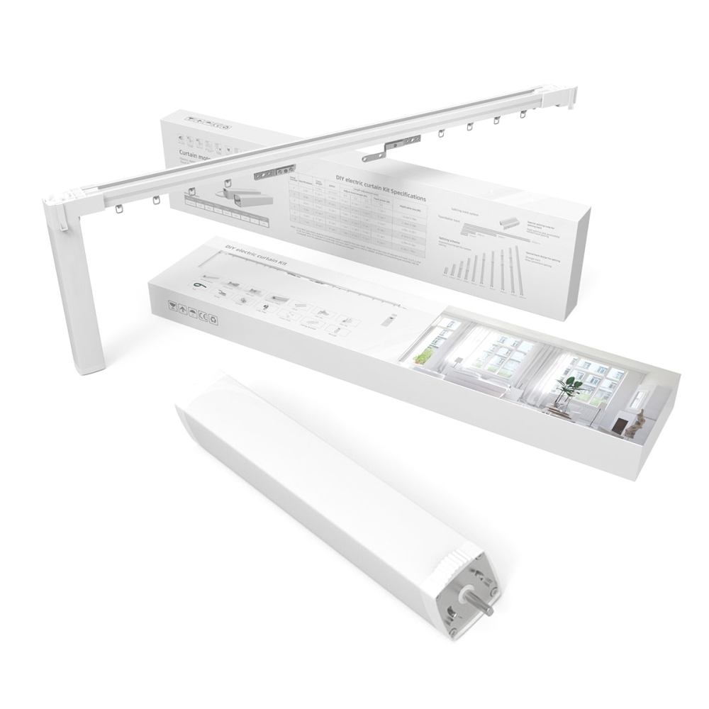 Kit sina electrica LUXION 6.2 m pentru draperii sau perdele, Telecomanda, Control telefon, Wi-Fi