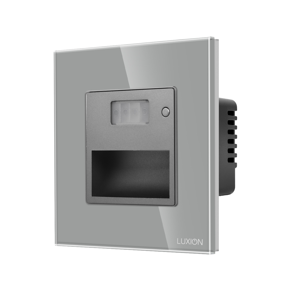 Lampa de Veghe cu Senzor de Miscare LUXION cu Rama din Sticla - gri