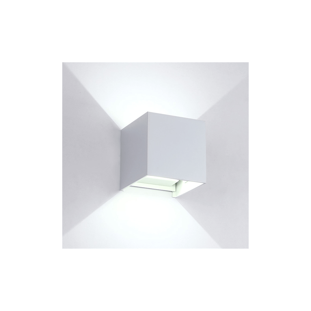 LAMPA PERETE PATRATA 2X5W 4000K IP 54 ALB