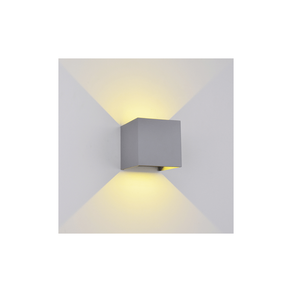 LAMPA PERETE PATRATA 2X5W 4000K IP 54 GRI