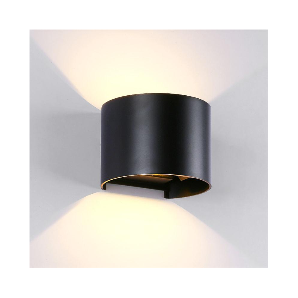 LAMPA PERETE ROTUNDA 2X5W 4000K IP 54 NEGRU