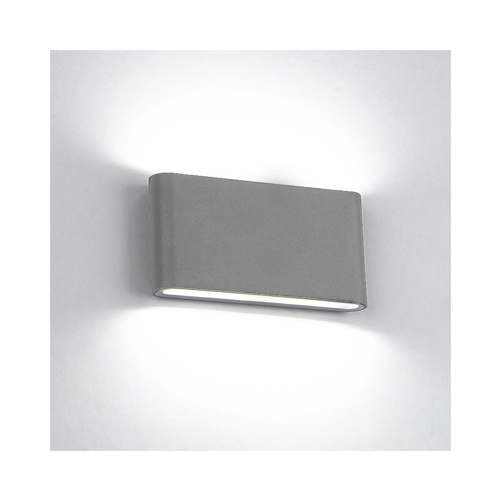 LAMPA PERETE ROTUNDA 2X6 4000K GRI