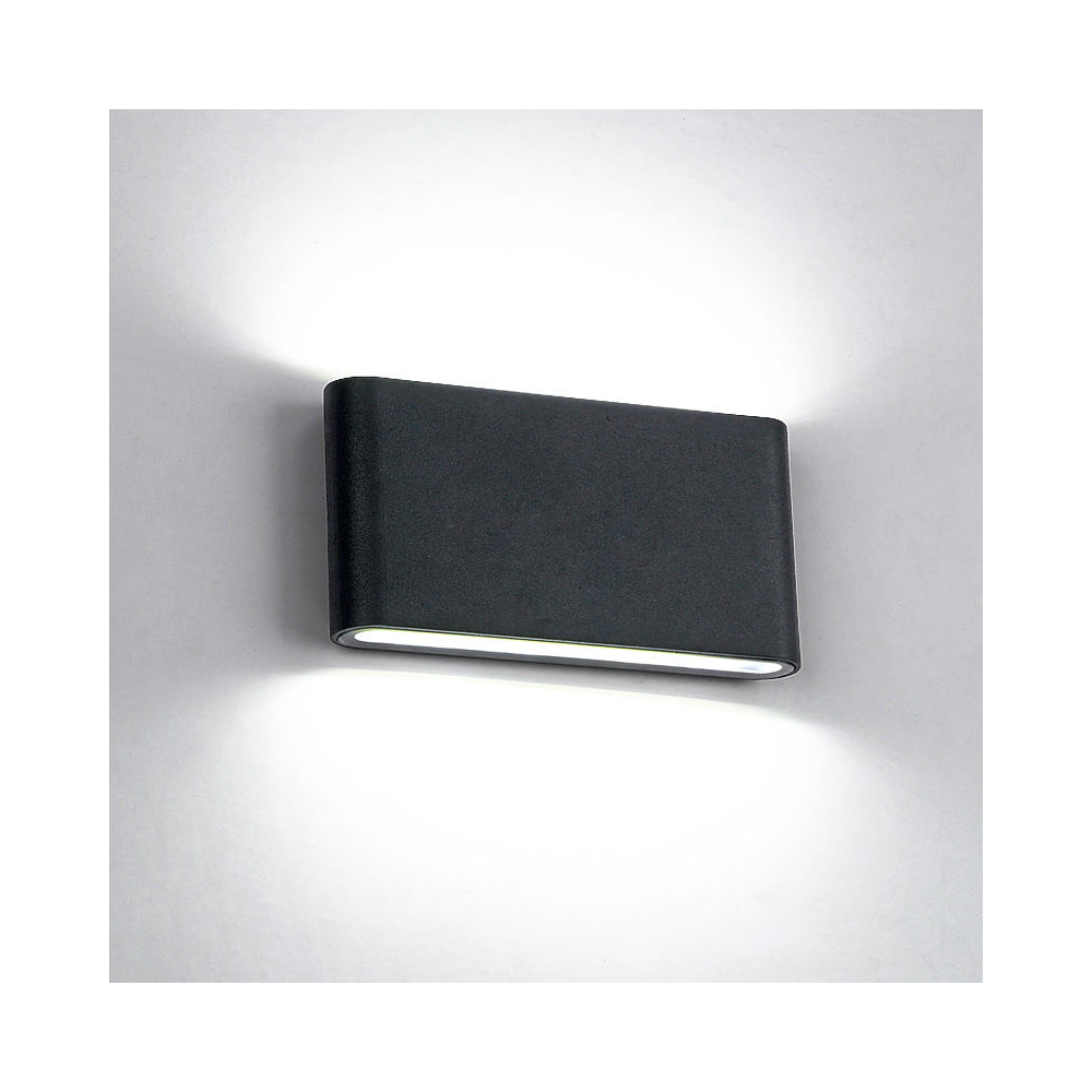 LAMPA PERETE ROTUNDA 2X6 4000K NEGRU
