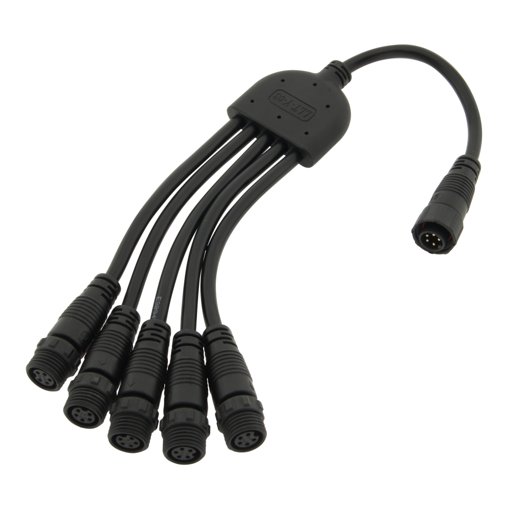 LED connection cable distributor 5 fach-5 polig 0,5mm&sup2;, IP66