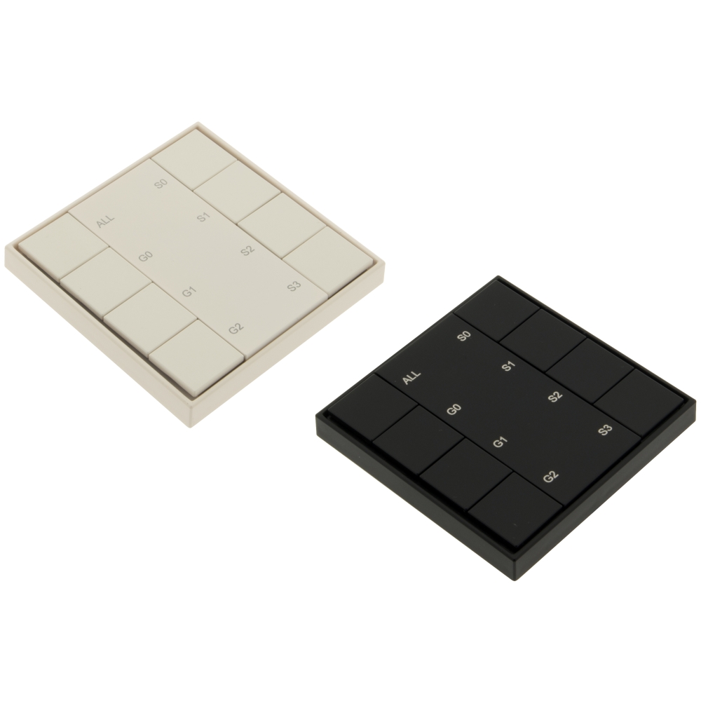 LED DALI Push button dimer Mono 4 Zone (Groups) - negru