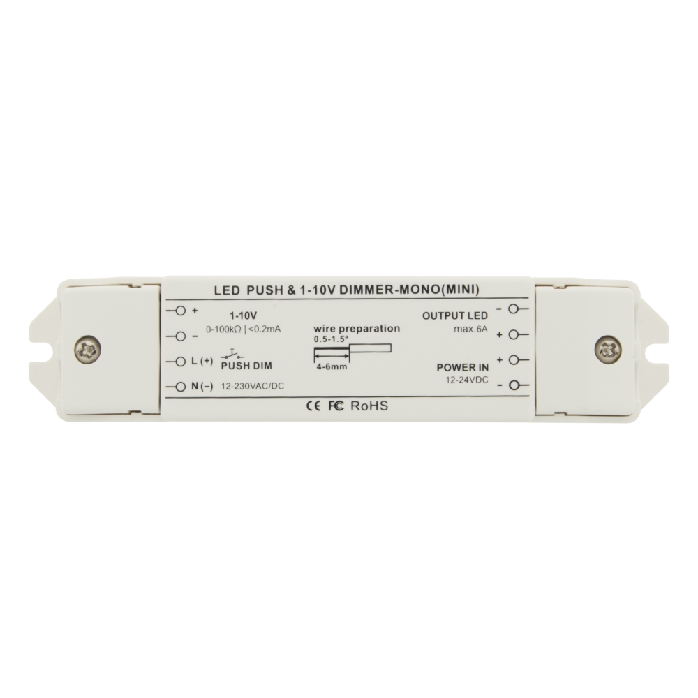 LED Push & 1-10V Dimmer Mini Mono
