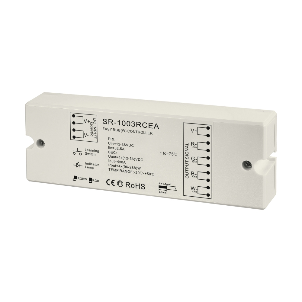 LED RF Controller RGBW receiver 4x8A 768W 24V 768W IP20