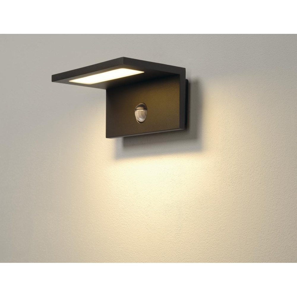 LED SENSOR WL, LED Outdoor wall light, IP44,anthracite,3000K