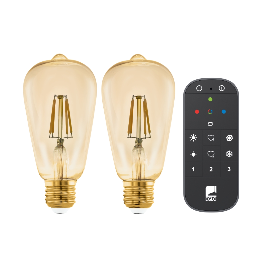 LM-ZIG-E27-A60 4,9W 2200K Dim 2er Set m  Remote control