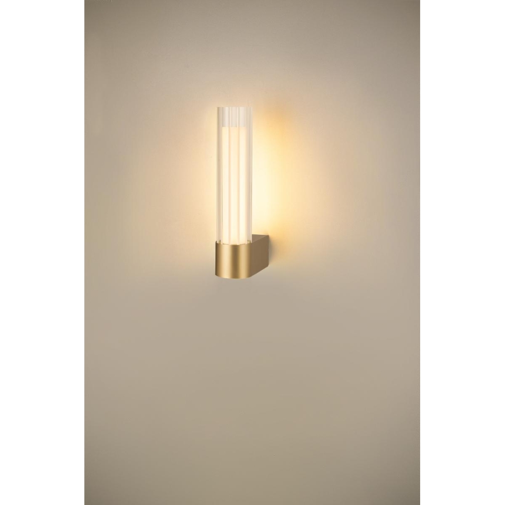 LYGANT lampă de perete, montată aparent, 3000K, 8W, alamă
