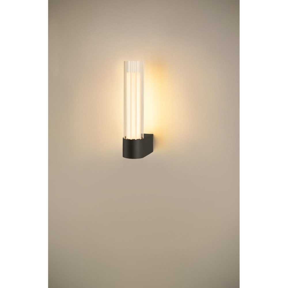 LYGANT lampă de perete, montată aparent, 3000K, 8W, neagră