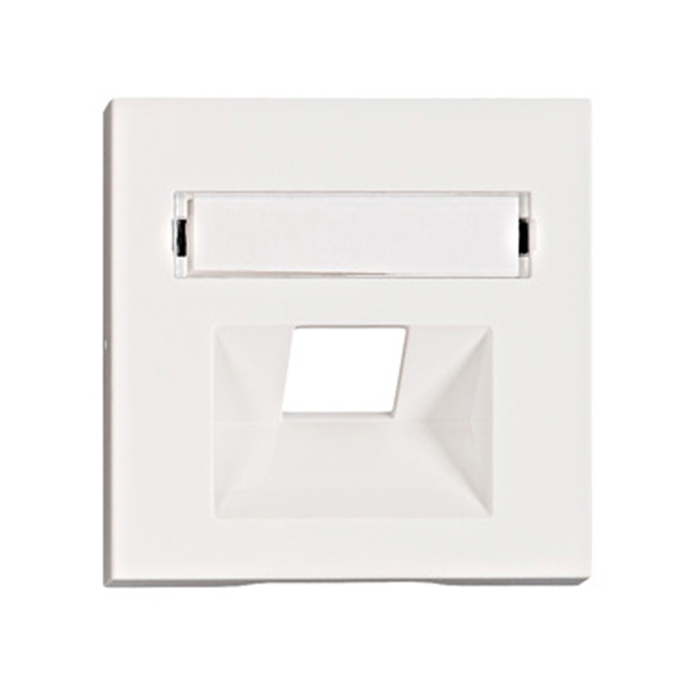 Mască 1*RJ45,cu fereastră de etichetare, albă