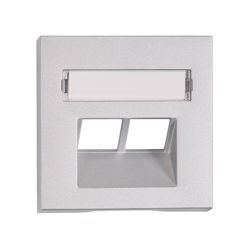 Mască 2*RJ45, argintie
