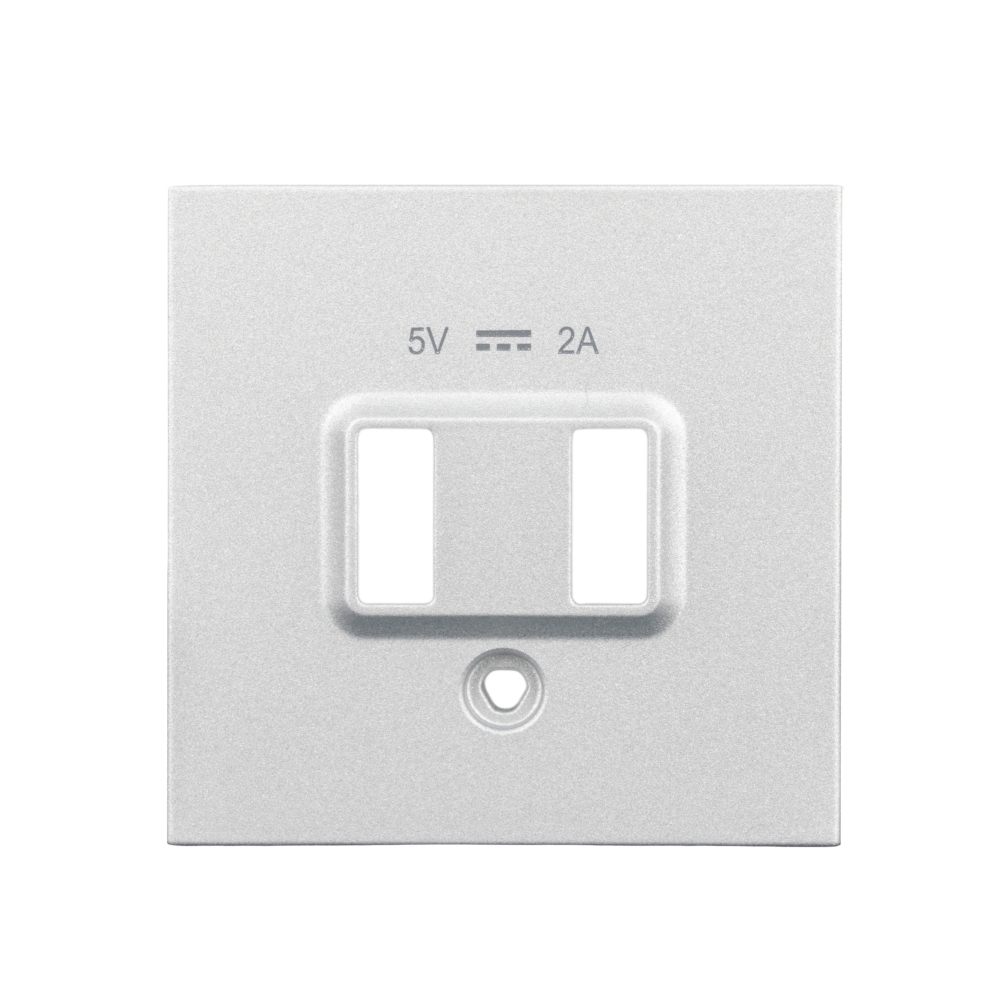 Mască priză dublă de &icirc;ncărcare USB, alb