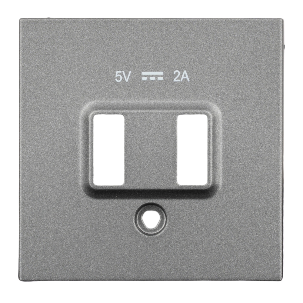 Mască priză dublă de &icirc;ncărcare USB, antracit