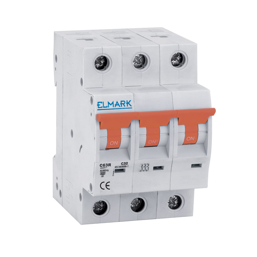 MINIATURE CIRCUIT BREAKER C63R 16A 3P 6kA CURVE C