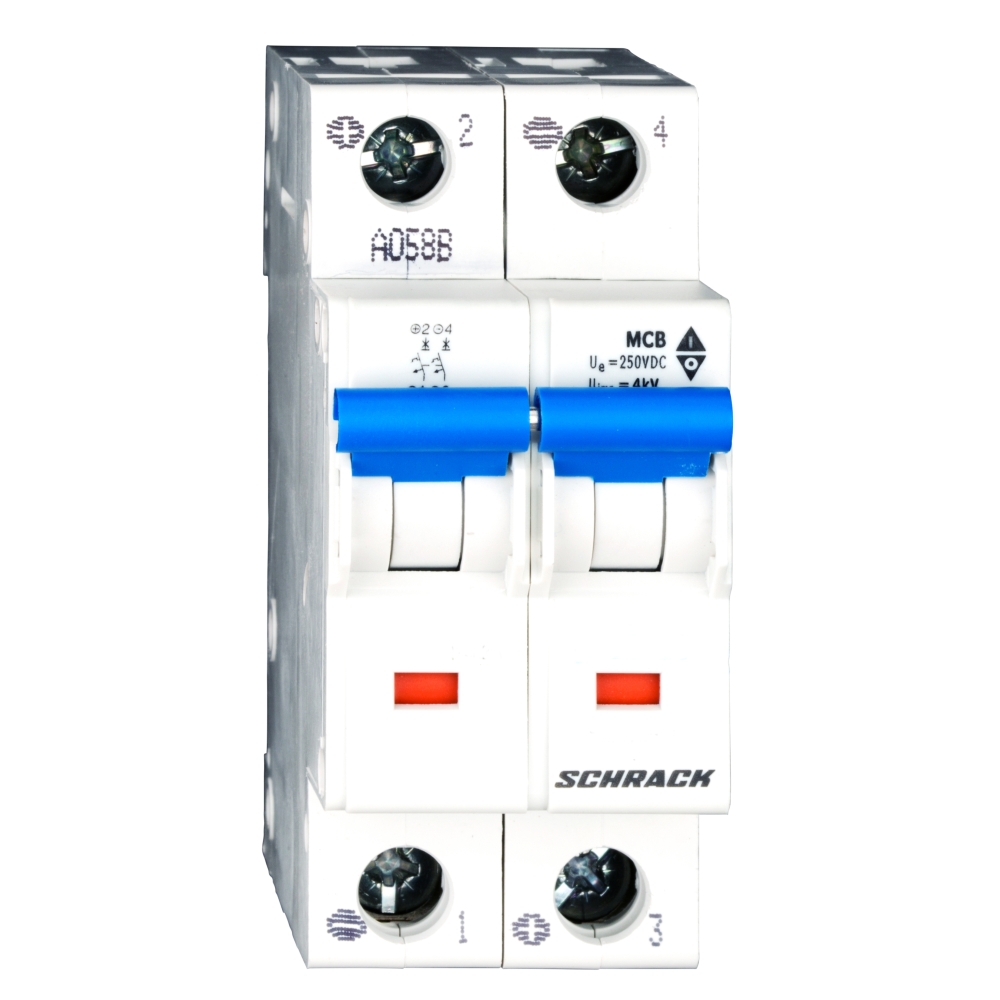 Miniature Circuit Breaker (MCB) DC-B10/2, 40&deg; C, 10kA