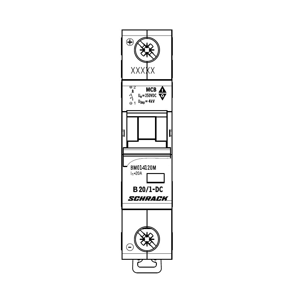 Miniature Circuit Breaker (MCB) DC-B20/1, 40&deg; C, 10kA