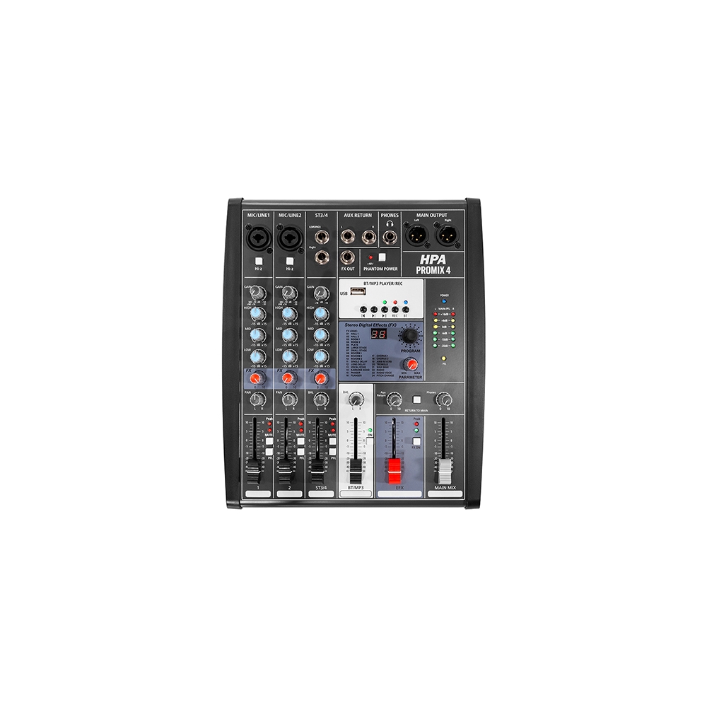 MIXER DIGITAL 4 CANALE 48V BT/USB/SD