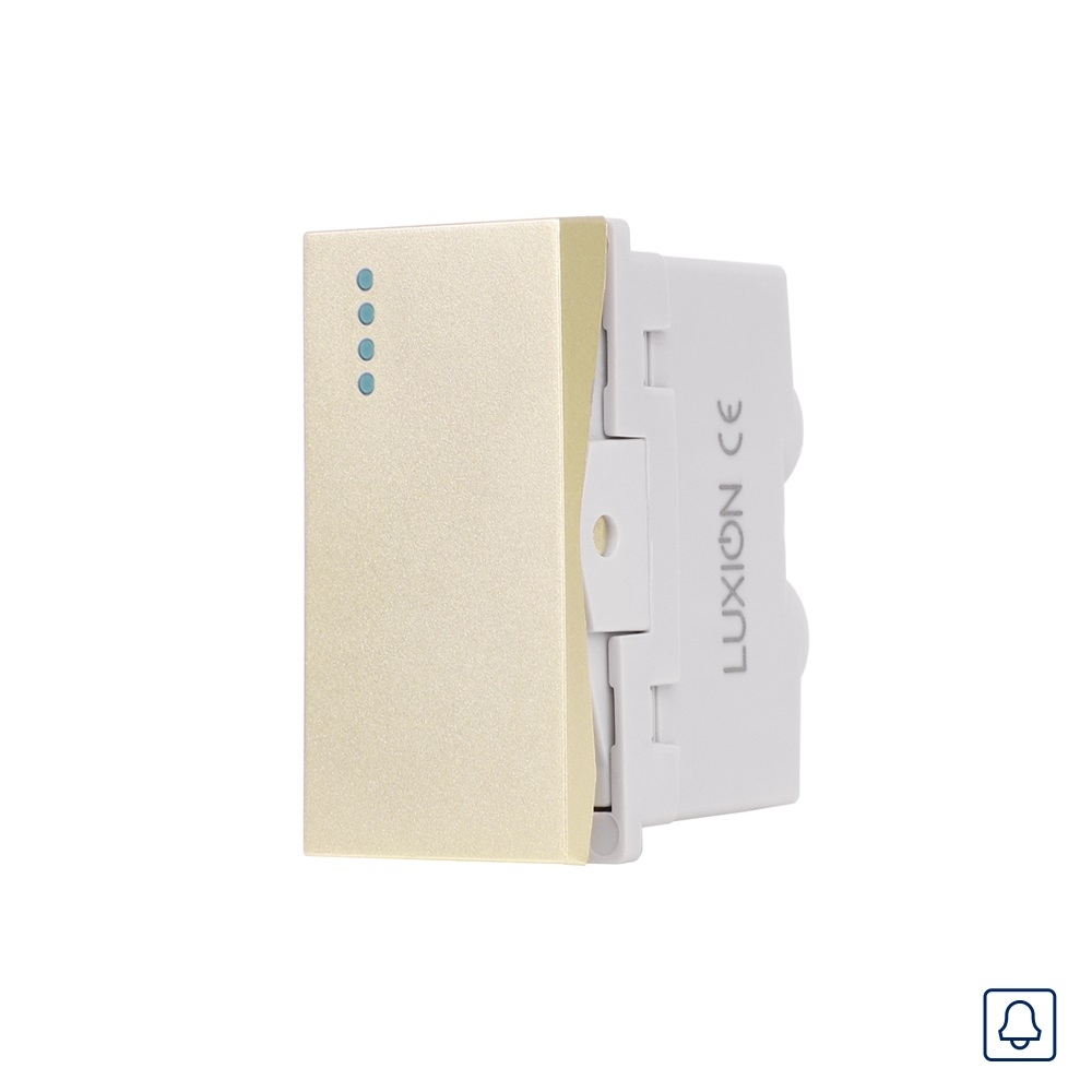 Modul Buton Revenire Mecanic (Sonerie) 1M LUXION, Standard Italian - auriu