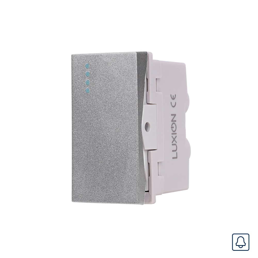 Modul Buton Revenire Mecanic (Sonerie) 1M LUXION, Standard Italian - gri