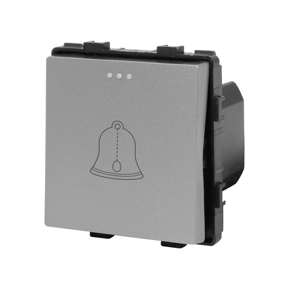 Modul Buton Sonerie Mecanic LUXION - gri