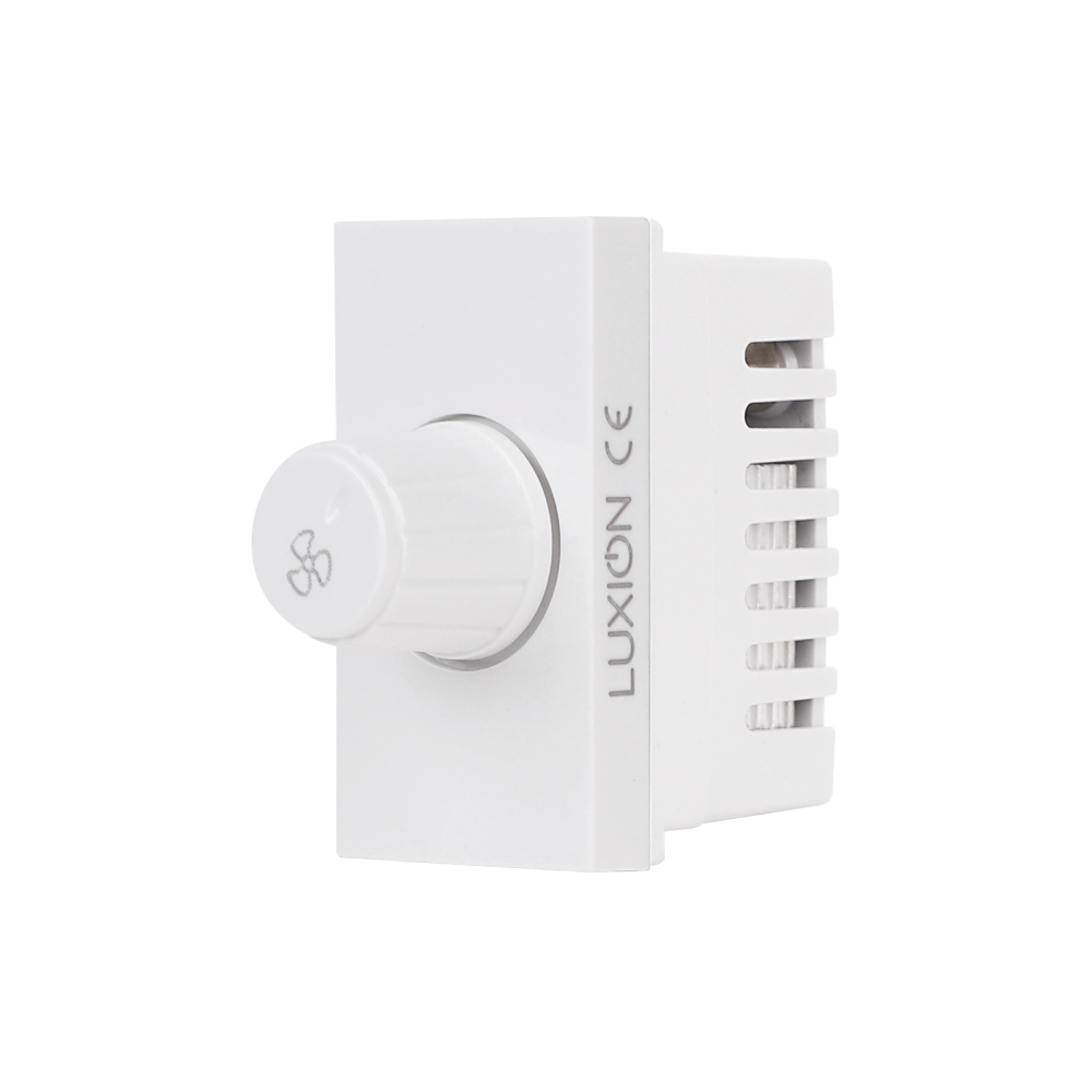 Modul Comutator Pentru Ventilator 1M LUXION, Standard Italian - alb