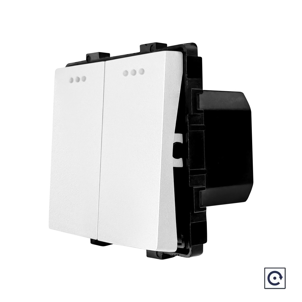 Modul Intrerupator Dublu Mecanic cu Reset / Revenire LUXION - alb