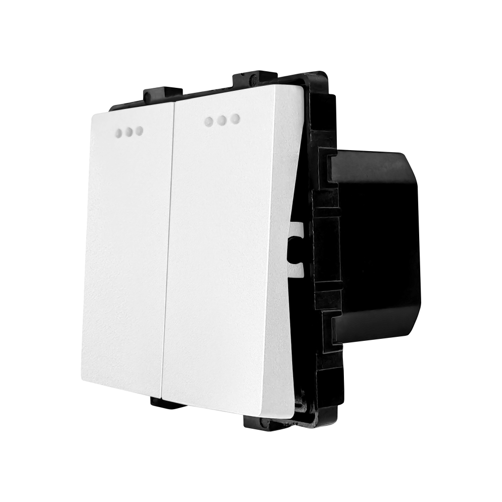 Modul Intrerupator Dublu Mecanic LUXION - alb