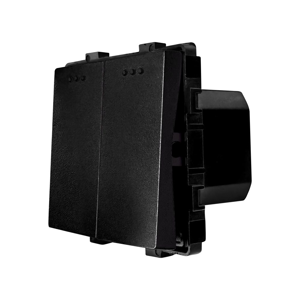 Modul Intrerupator Dublu Mecanic LUXION - negru