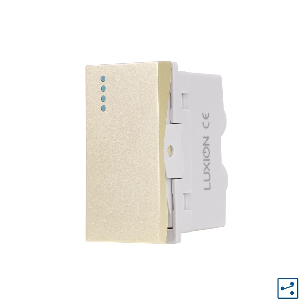 Modul Intrerupator Simplu Cap-Cruce Mecanic 1M LUXION, Standard Italian - auriu