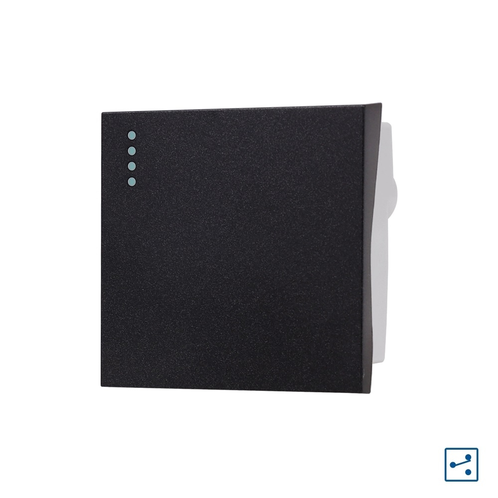 Modul Intrerupator Simplu Cap Cruce Mecanic 2M LUXION, Standard Italian - negru