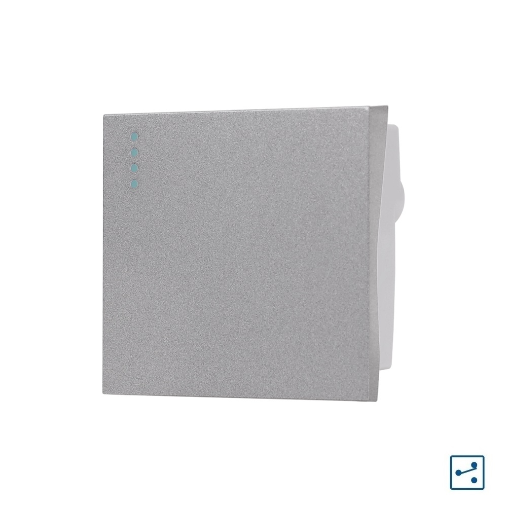 Modul Intrerupator Simplu Cap Scara Mecanic 2M LUXION, Standard Italian - gri