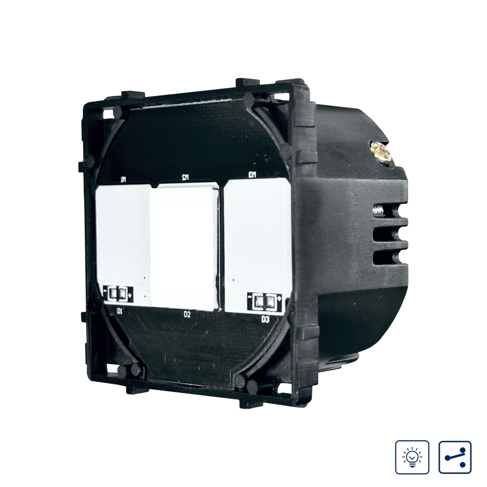 Modul Intrerupator Simplu cu Variator, Cap Scara/Cruce cu Touch LUXION