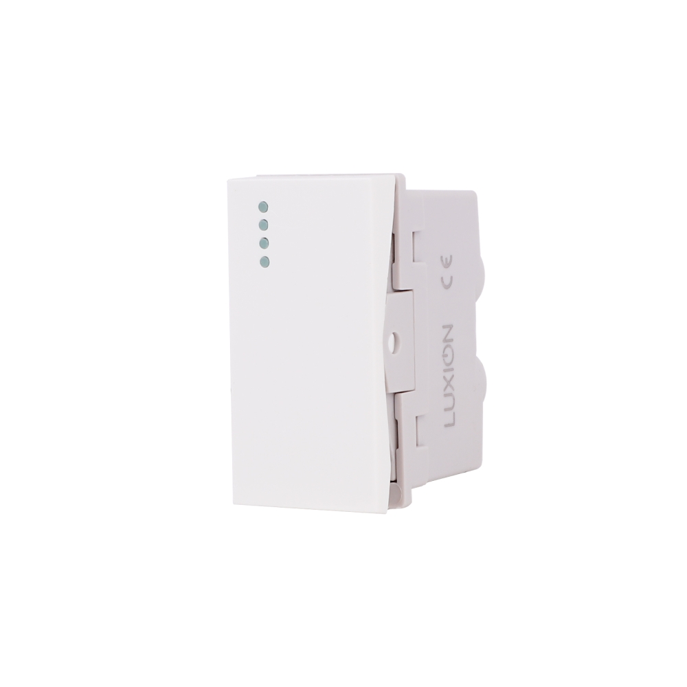 Modul Intrerupator Simplu Mecanic 1M LUXION, Standard Italian - alb