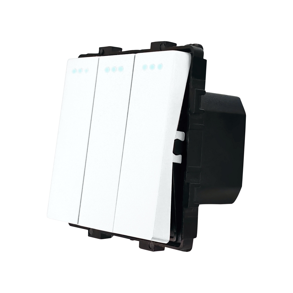 Modul Intrerupator Triplu Mecanic LUXION - alb