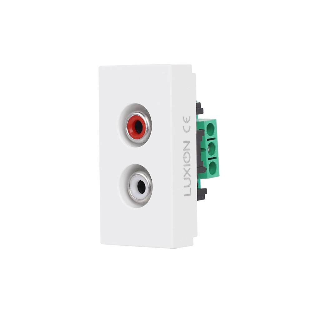 Modul Priza Audio 1M LUXION, Standard Italian - alb