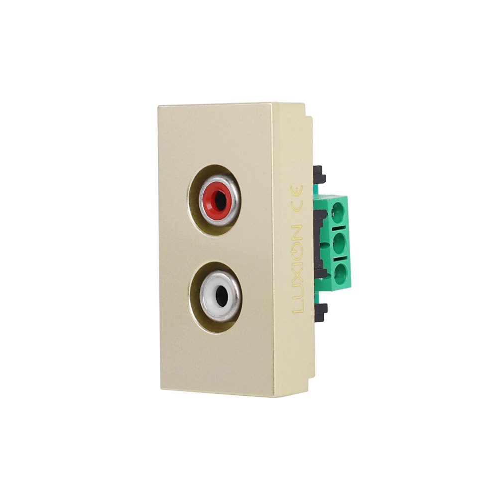 Modul Priza Audio 1M LUXION, Standard Italian - auriu