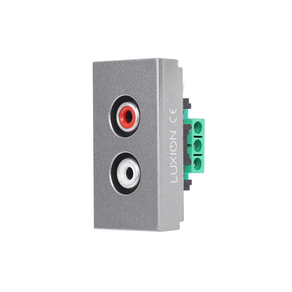 Modul Priza Audio 1M LUXION, Standard Italian - gri