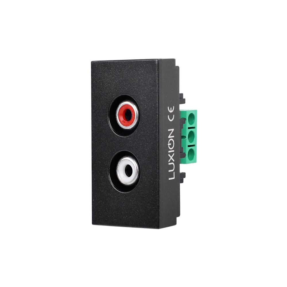 Modul Priza Audio 1M LUXION, Standard Italian - negru