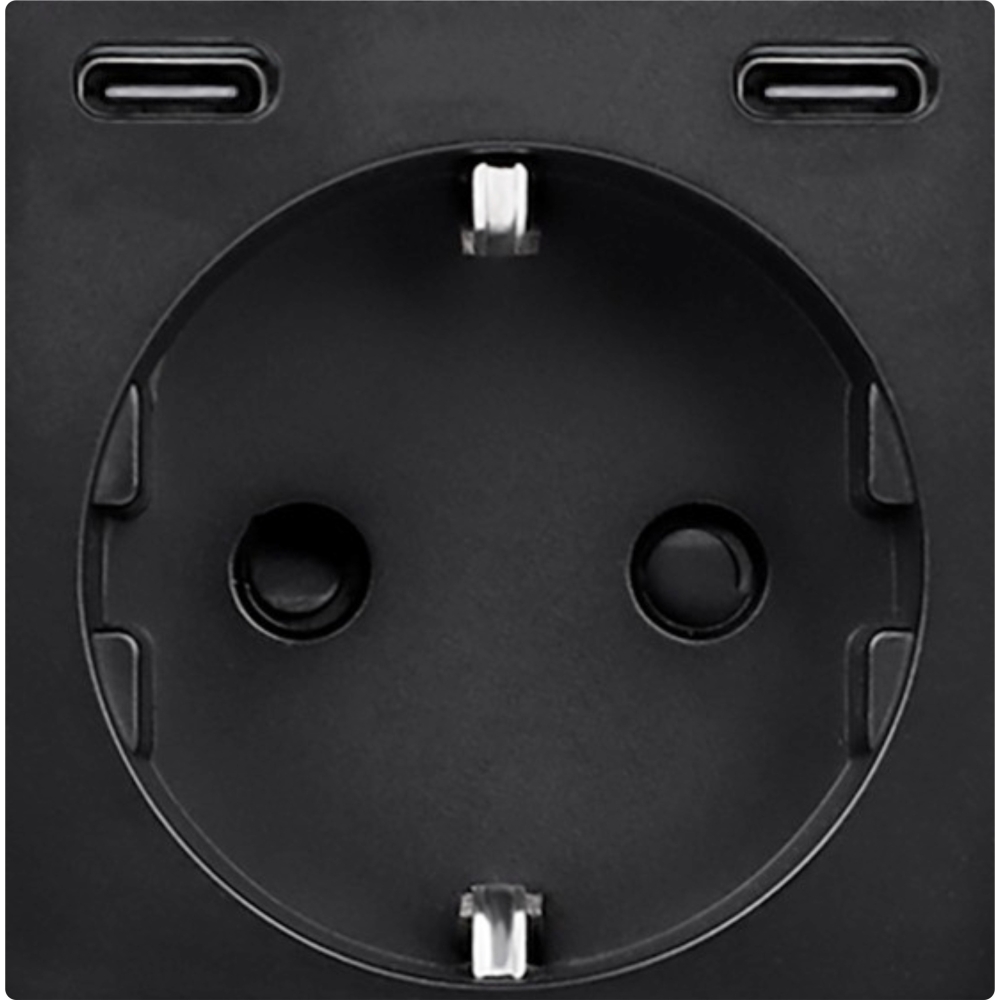 Modul Priza Fast Charge 20W - USB-C+C LUXION - negru
