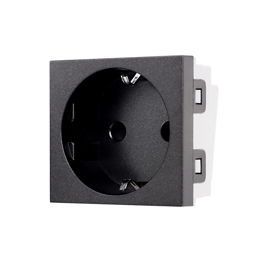 Modul Priza Schuko 2M Luxion, Standard Italian - negru