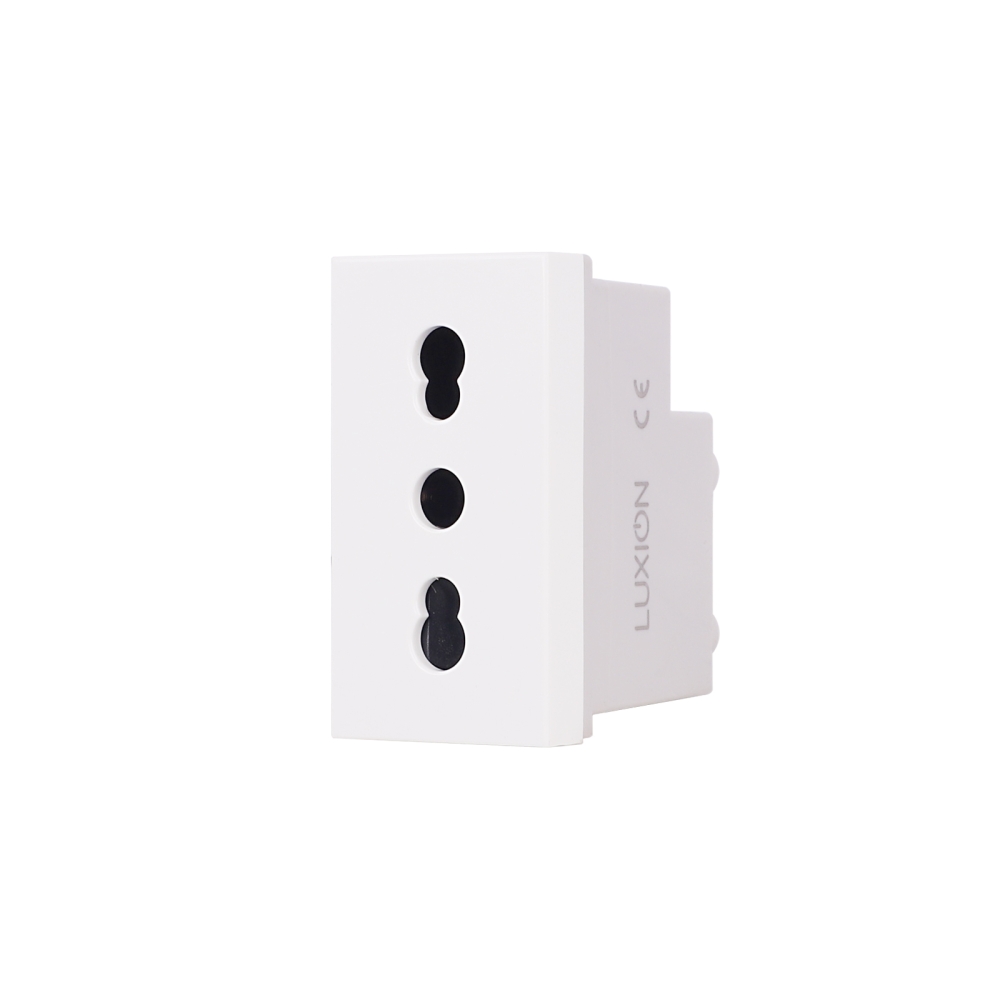 Modul Priza Simpla Ingusta LUXION, Standard Italian - alb