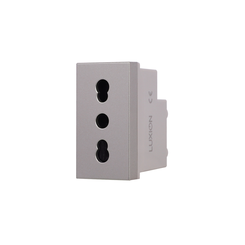 Modul Priza Simpla Ingusta LUXION, Standard Italian - gri