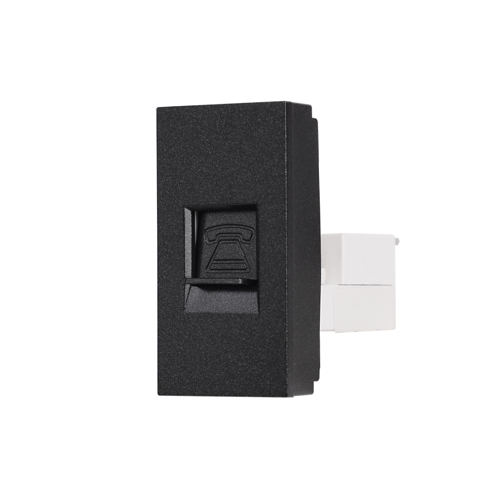 Modul Priza Telefon 1M LUXION, Standard Italian - negru