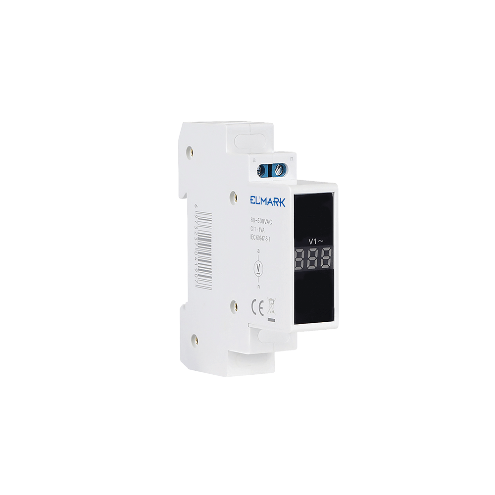 MODULAR VOLTAGE METER 1P 80-500VAC RED