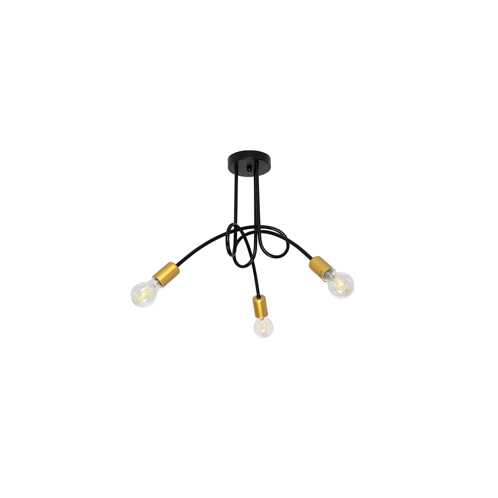 MYA CANDELABRU 3XE27 NEGRU/AURIE