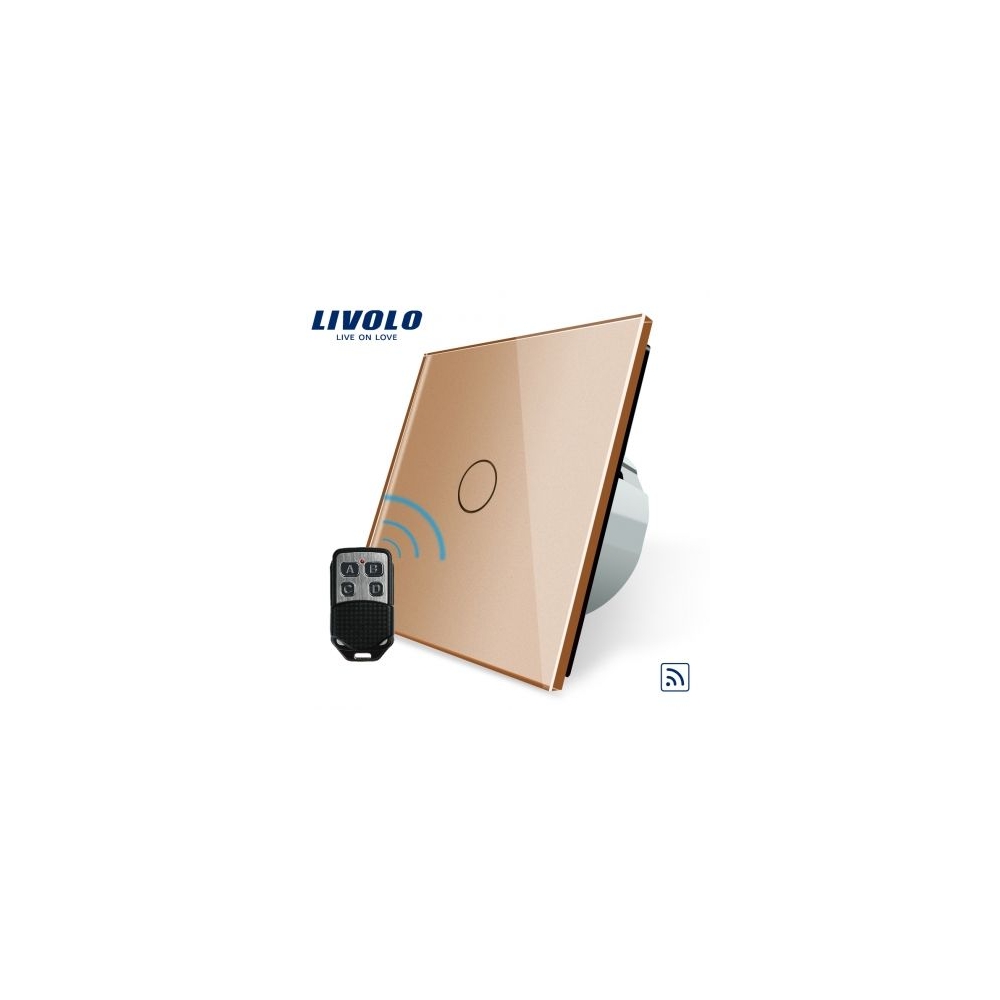 &Icirc;ntrerupător simplu, wireless RF + telecomandă tip breloc