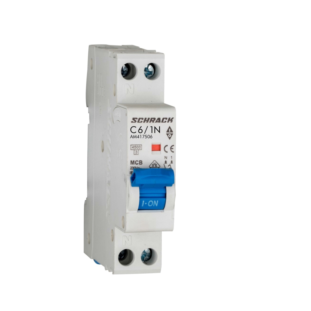 &Icirc;ntreruptor automat AMPARO, 4,5kA, C6A, 1P+N, 1modul