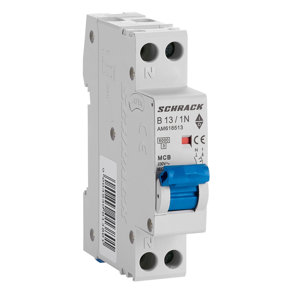 &Icirc;ntreruptor automat modular AMPARO, 6kA, B 13A, 1P+N, 1UH